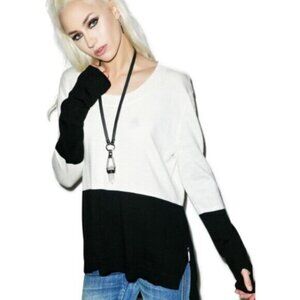 One Teaspoon Knit Sweater Black Light Merino Pullover Lightweight